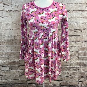 Hanna Andersson Pink Unicorn Pattern Dress w/ Pockets